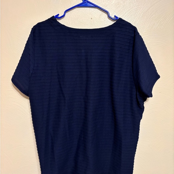 Alfred Dunner Dark Blue Blouse with Side Buttons - Picture 7 of 7